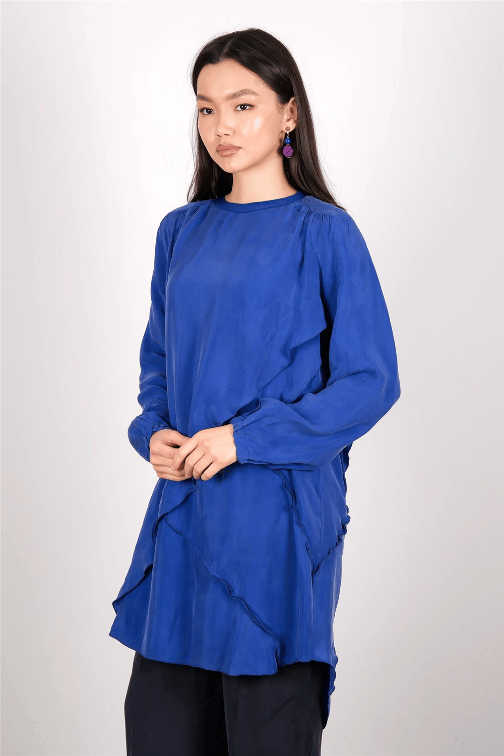 Misswhence 39017 Kadın Kumaş Detaylı Tunik