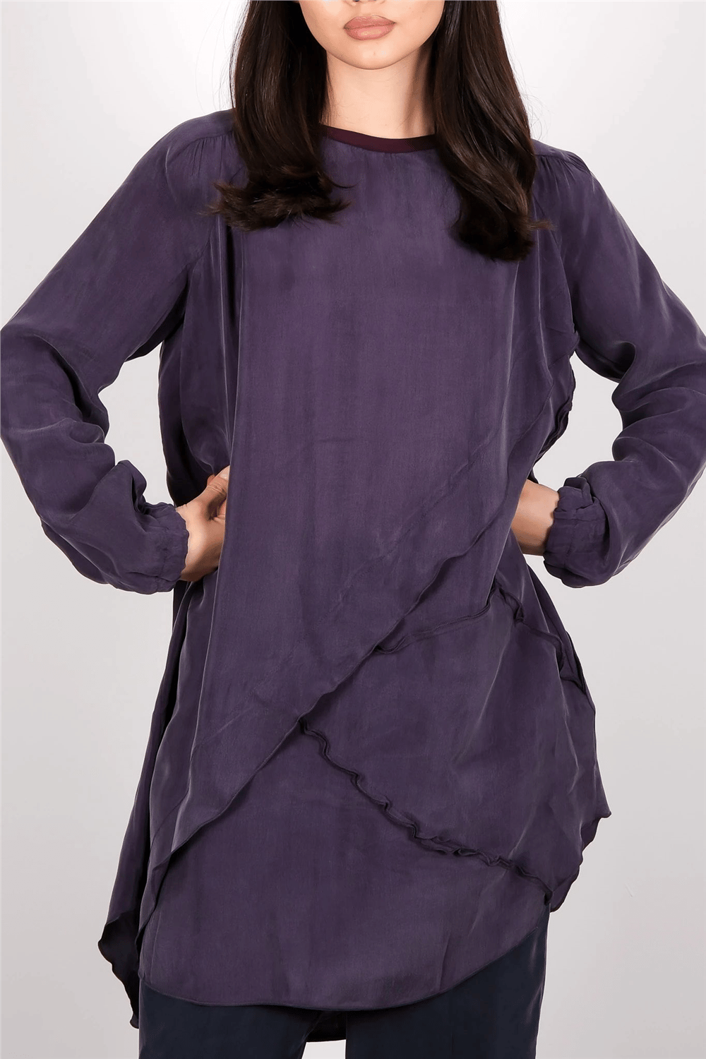 Misswhence 39017 Kadın Kumaş Detaylı Tunik