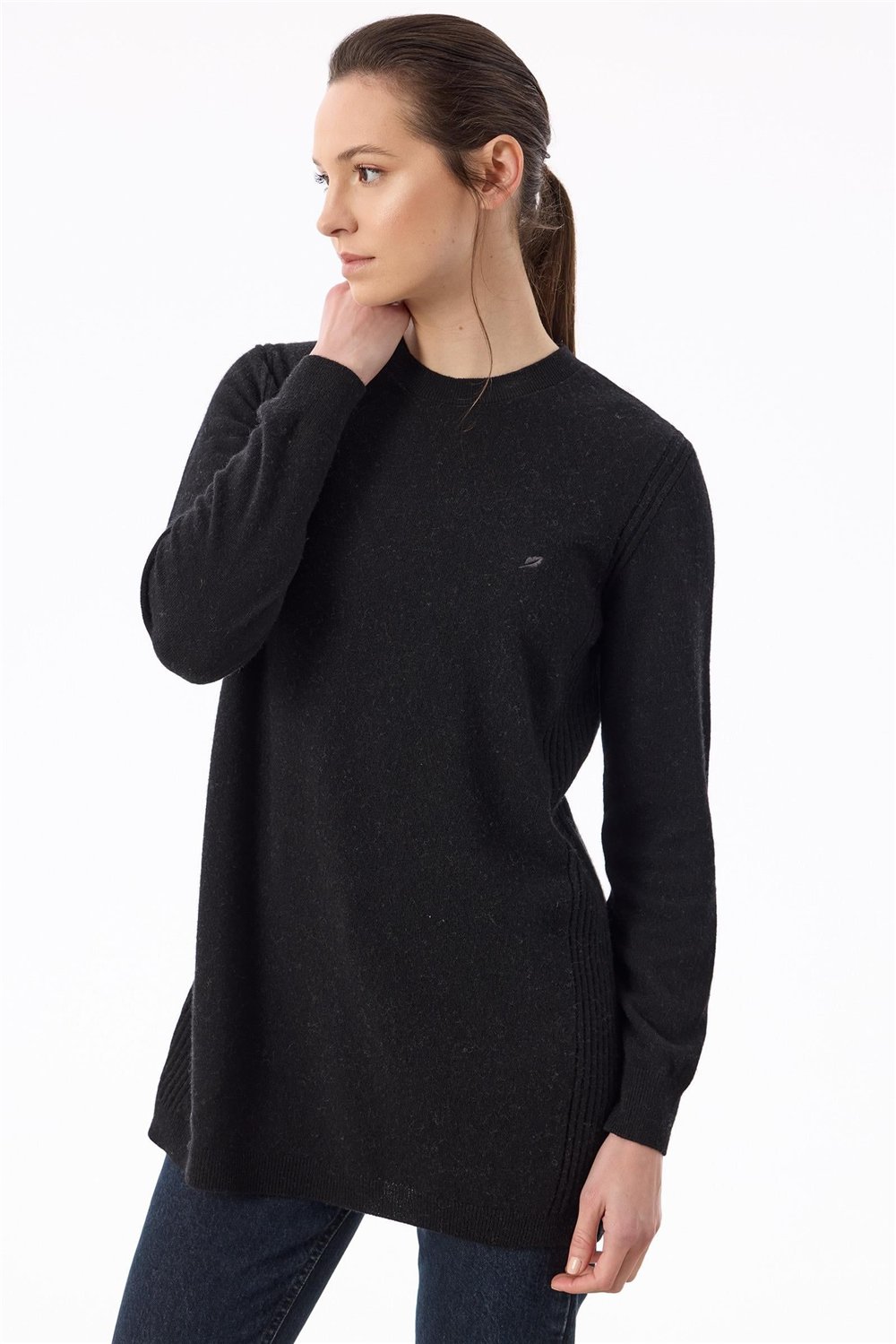 TIĞ TRİKO TNK218671 Kadın Basic Cashmere Triko Tunik