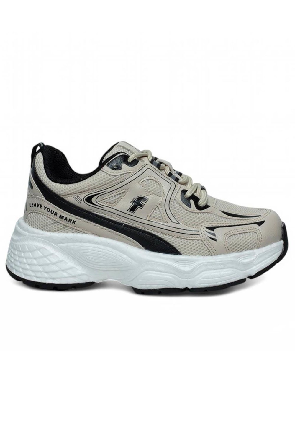 Celira Flt Bej Siyah Fileli Kadın Sneaker Spor Ayakkabı