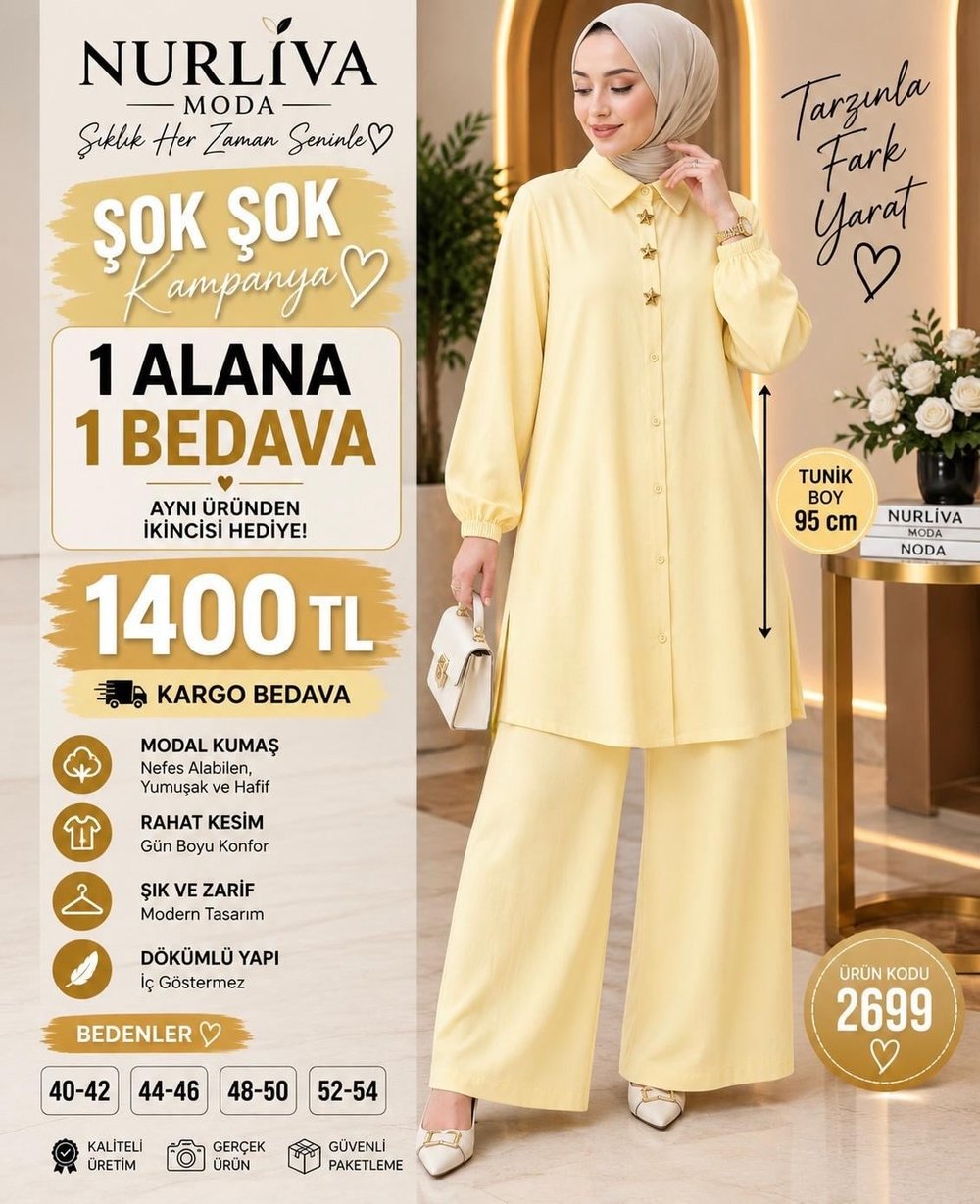 1 ALANA 1 BEDAVA 1400 TL KARGO BEDAVA MODAL KUMAŞ BOYDAN DÜĞMELİ PANTOLON TAKIM SARI 