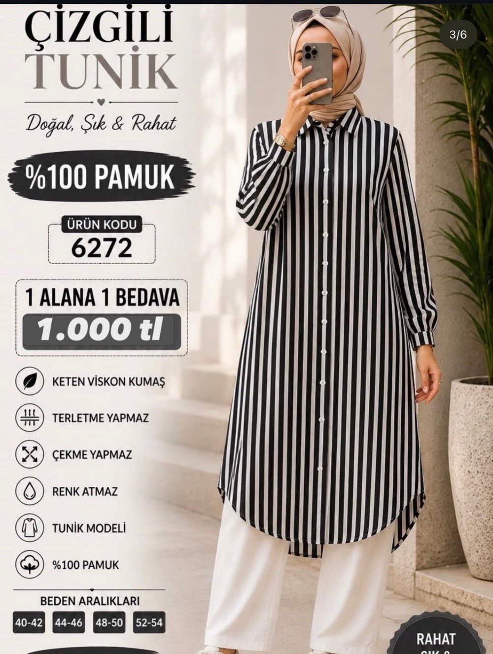6272  MODAL KUMAŞ UZUN BOYDAN DÜĞMELİ GÖMLEK TUNİK SİYAH 