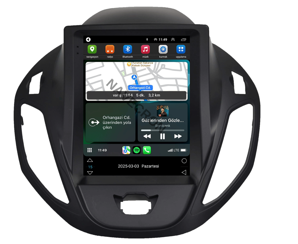 FORD COURIER UYUMLU TESLA 8/128 ANDROID MULTİMEDYA
