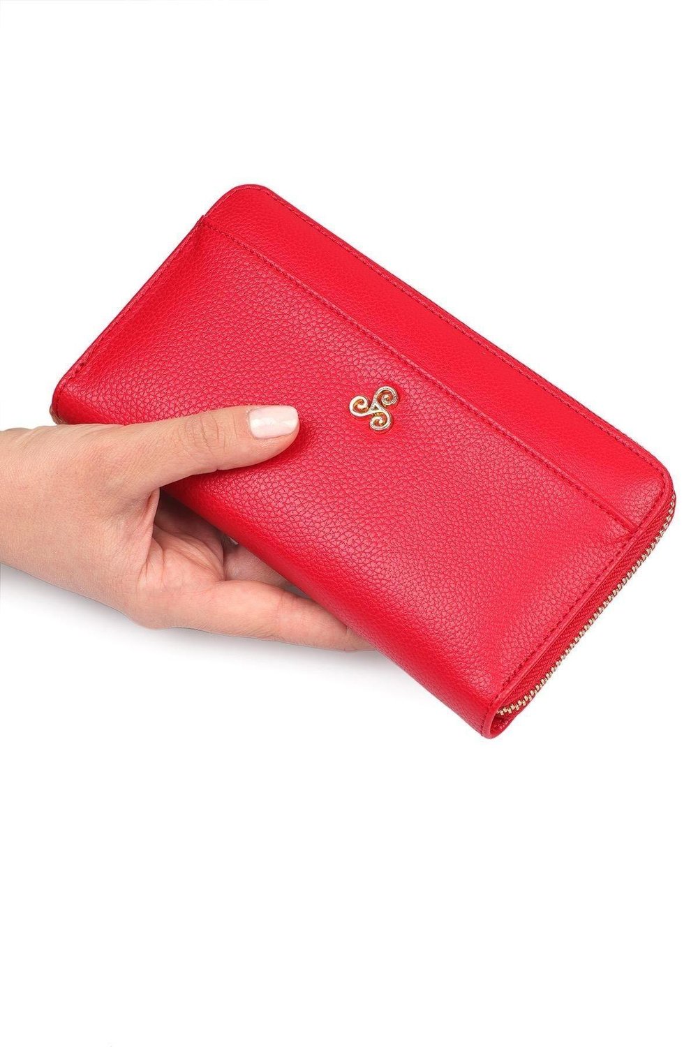 Çok Bölmeli Bol Gözlü Fermuarlı Kadın Cüzdan & Kartlık YC100004SRL