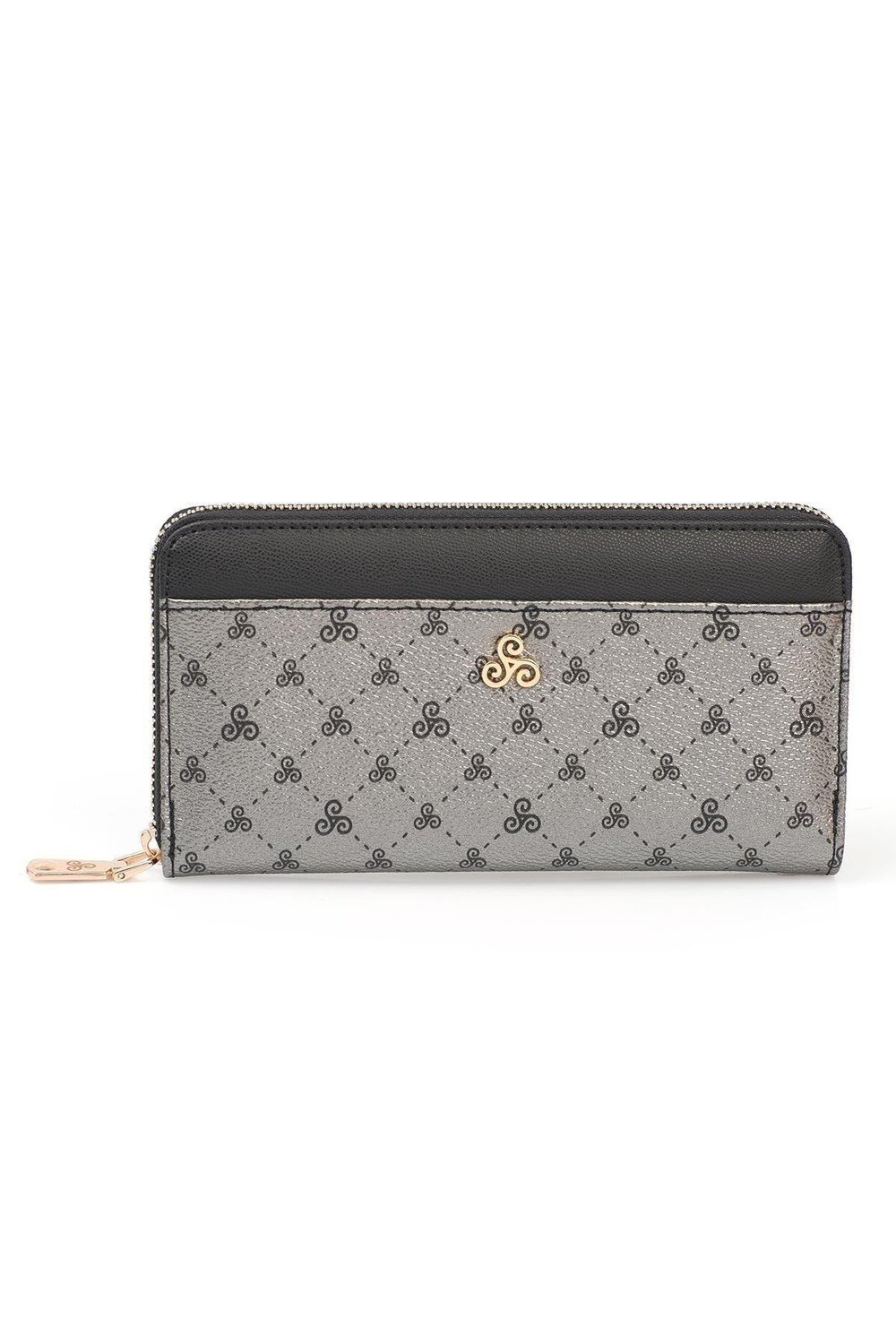 Çok Bölmeli Bol Gözlü Fermuarlı Kadın Cüzdan & Kartlık Logolu YC100004SLG