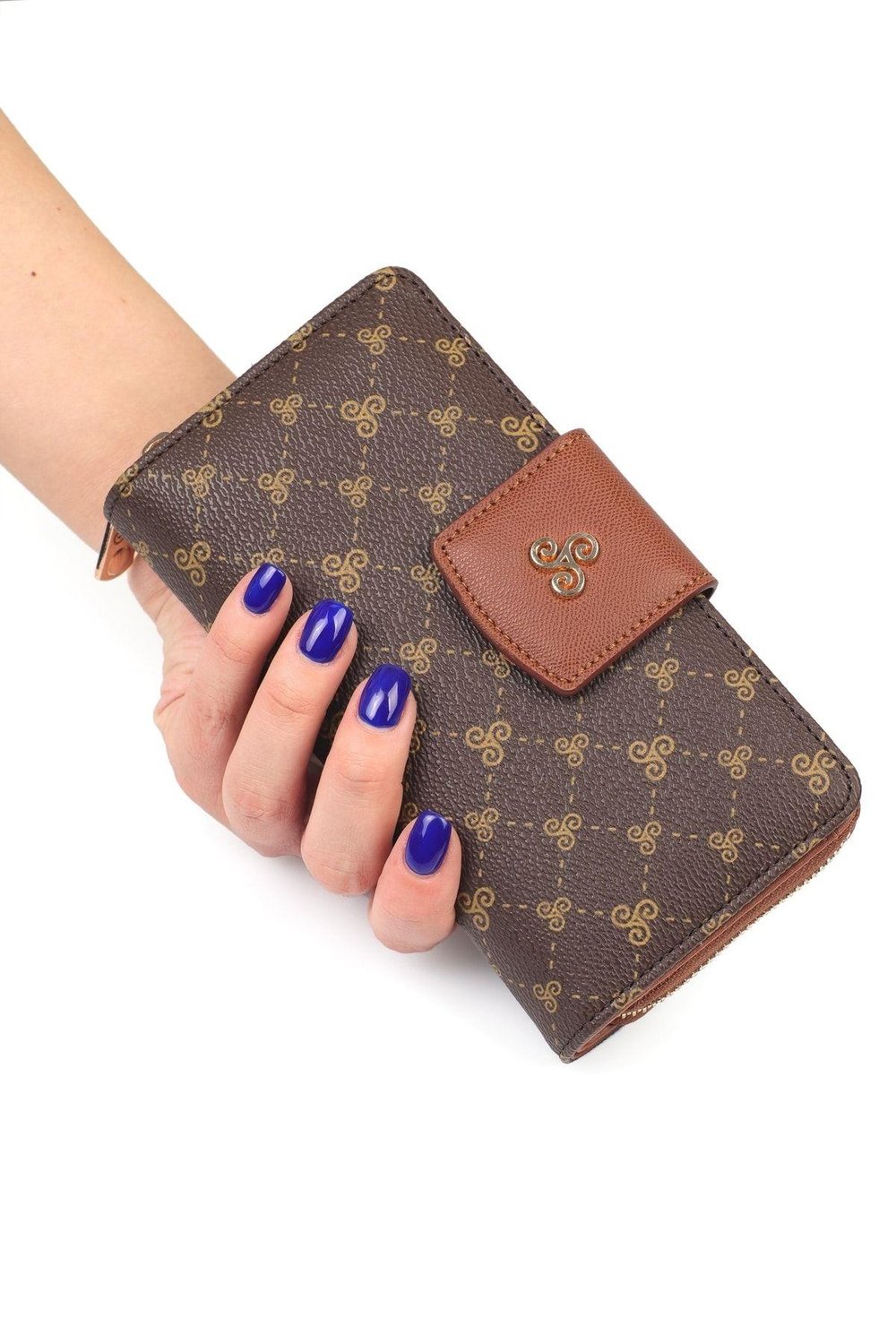 Çok Bölmeli Bol Gözlü Fermuarlı Logolu Kadın Cüzdan & Kartlık YC100005SLG