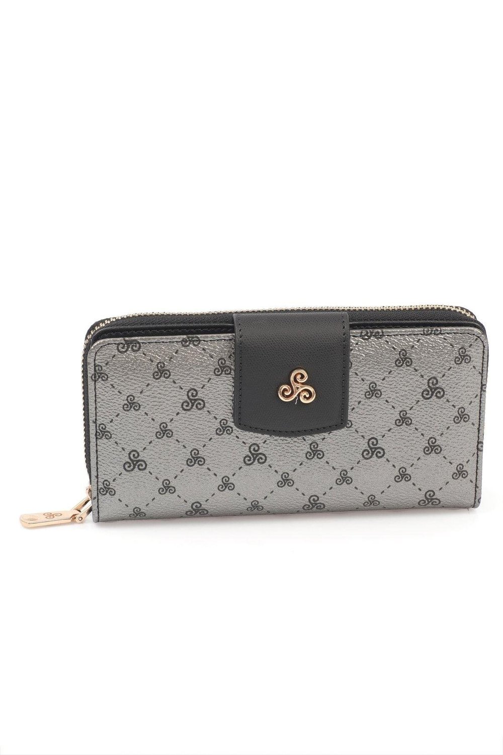 Çok Bölmeli Bol Gözlü Fermuarlı Logolu Kadın Cüzdan & Kartlık YC100005SLG