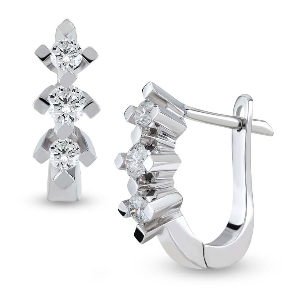 0.40 Karat Tria Pırlanta Küpe