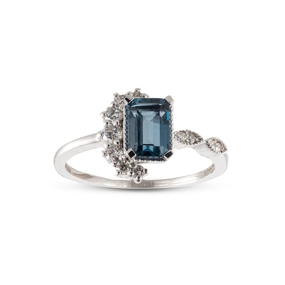 0.93 Karat Renkli Taşlı Retro Yüzük