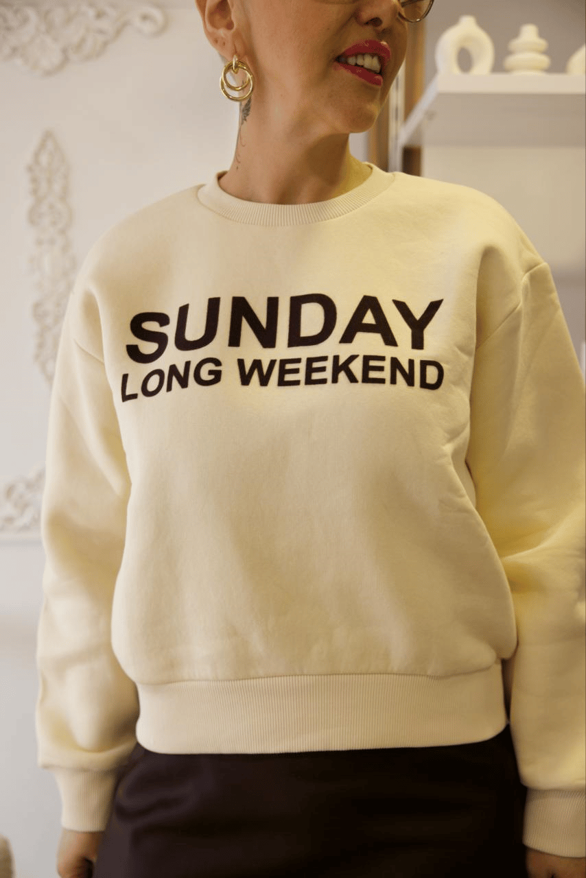 Krem Şardonlu Sweat - 1177