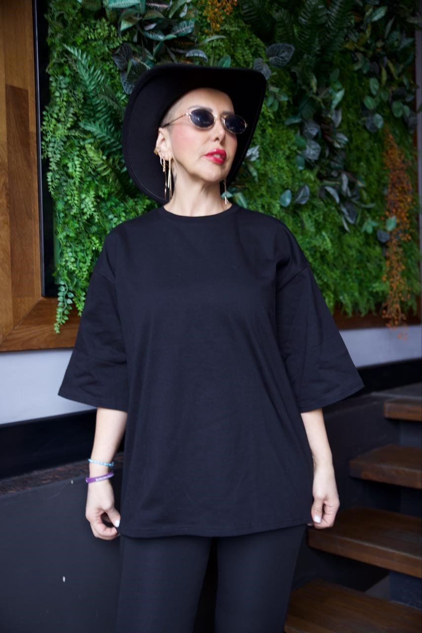 Siyah Oversize Tshirt - 1198