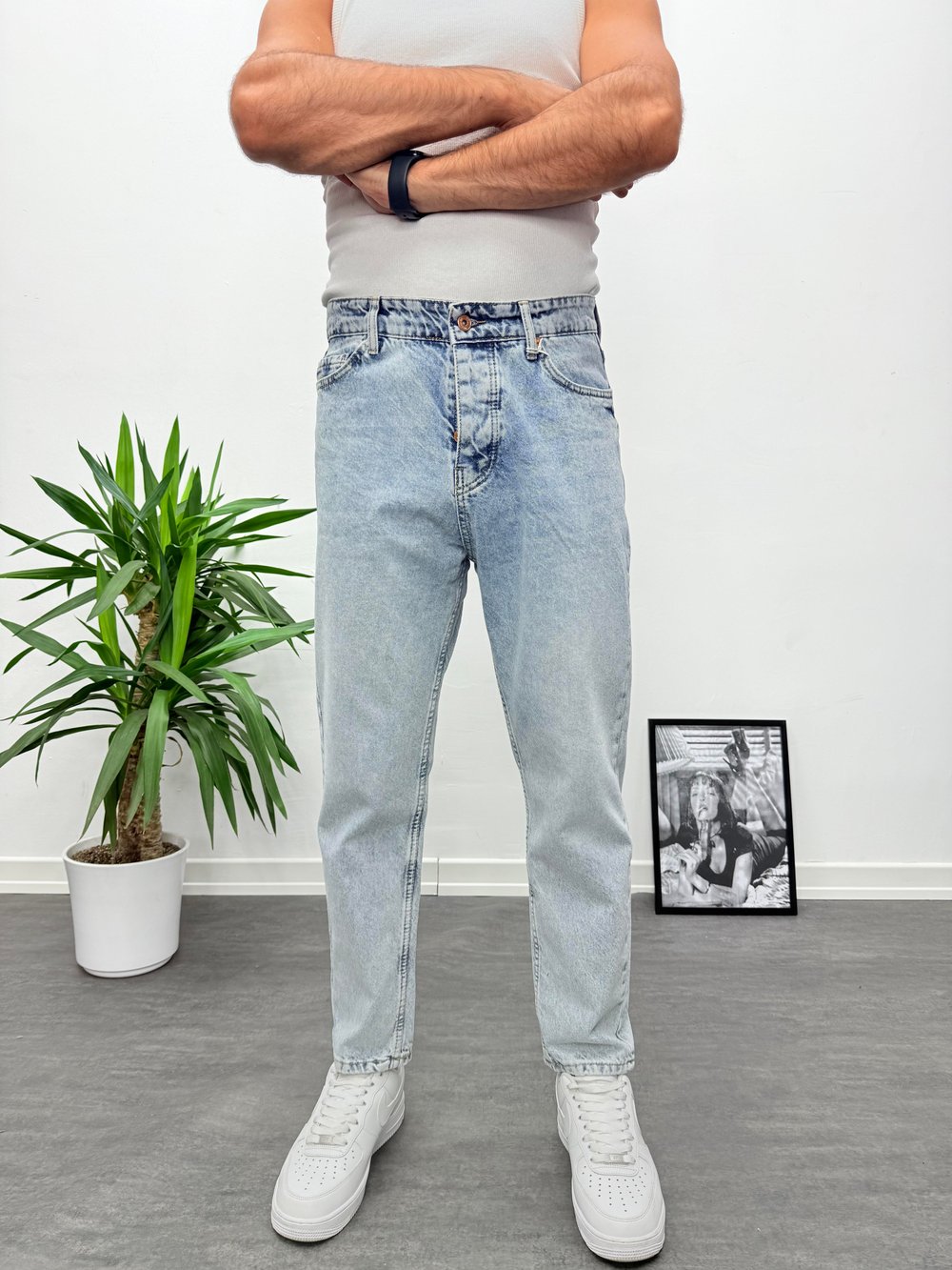 Buz Mavi Boyfriend Jean Pantolon