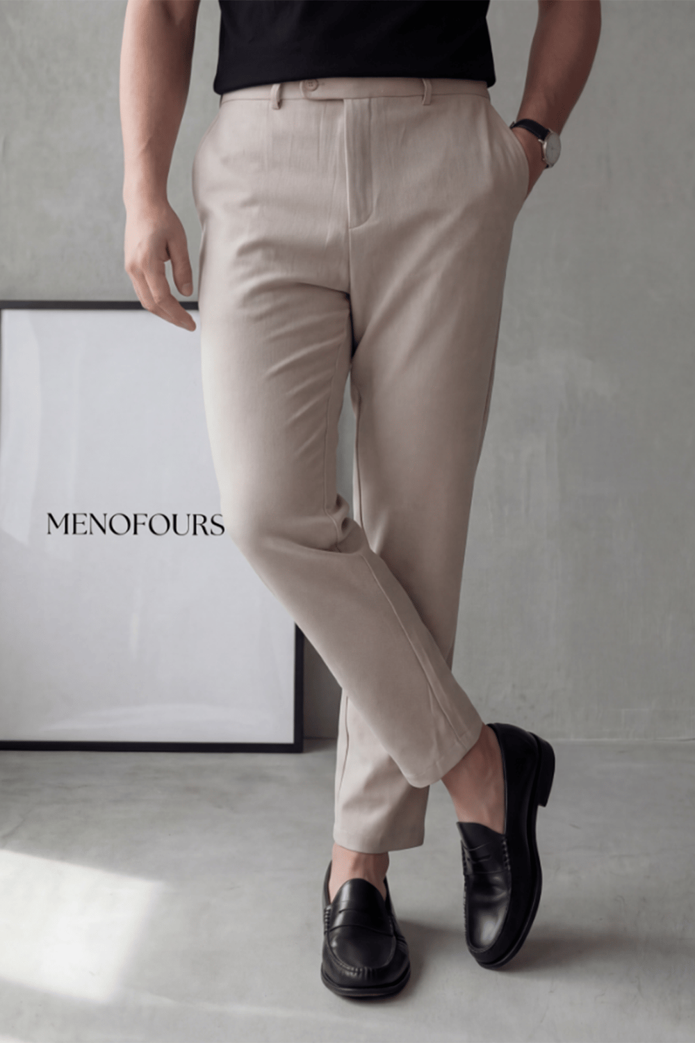 Erkek Regular-Fit Premium Kalite Old Money Kumaş Pantolon Bej