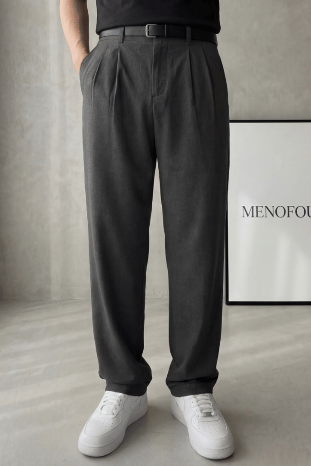 Füme Pileli Baggy Kumaş Pantolon
