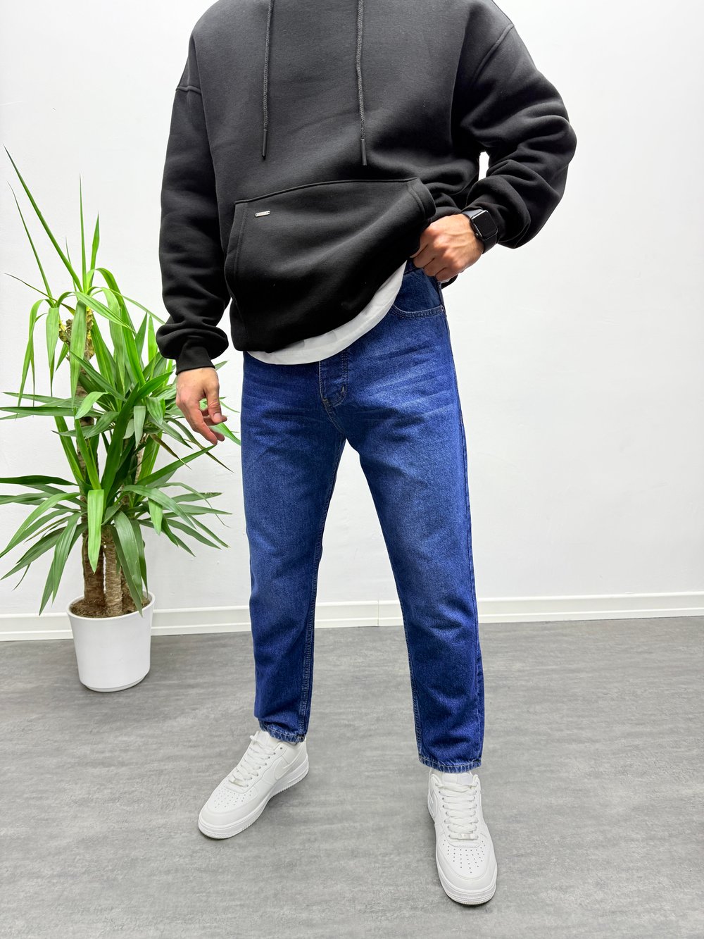 Mavi Yıkamalı Boyfriend Jean Pantolon