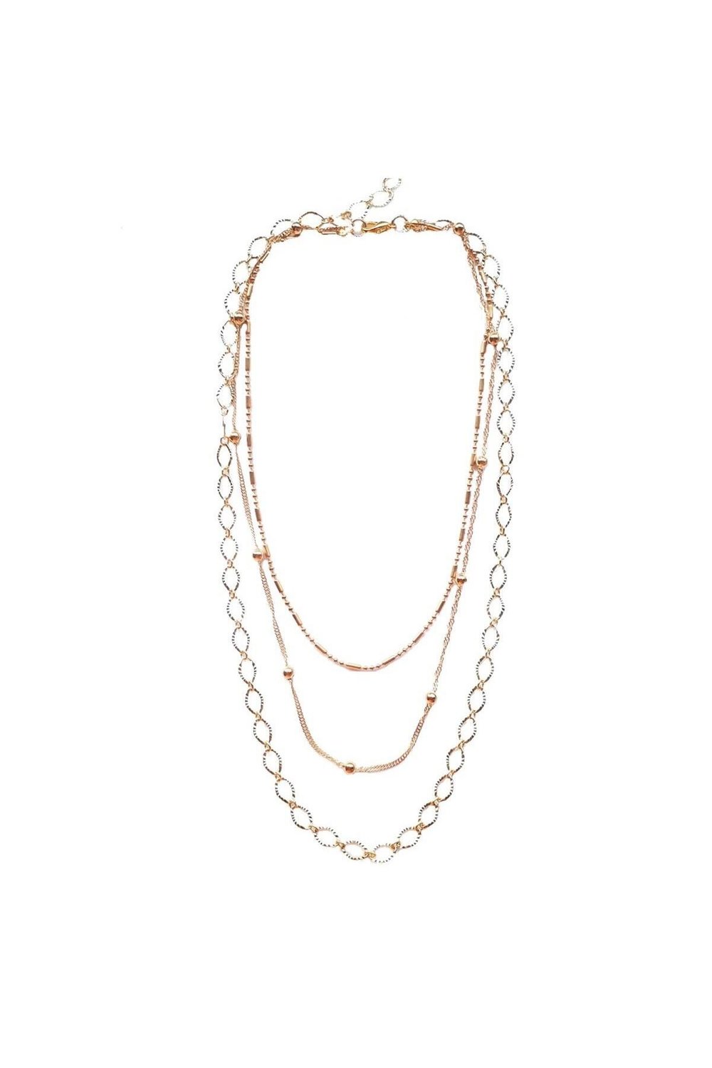 Altın Kaplam Kadın Choker Çoklu Zincir Kolye