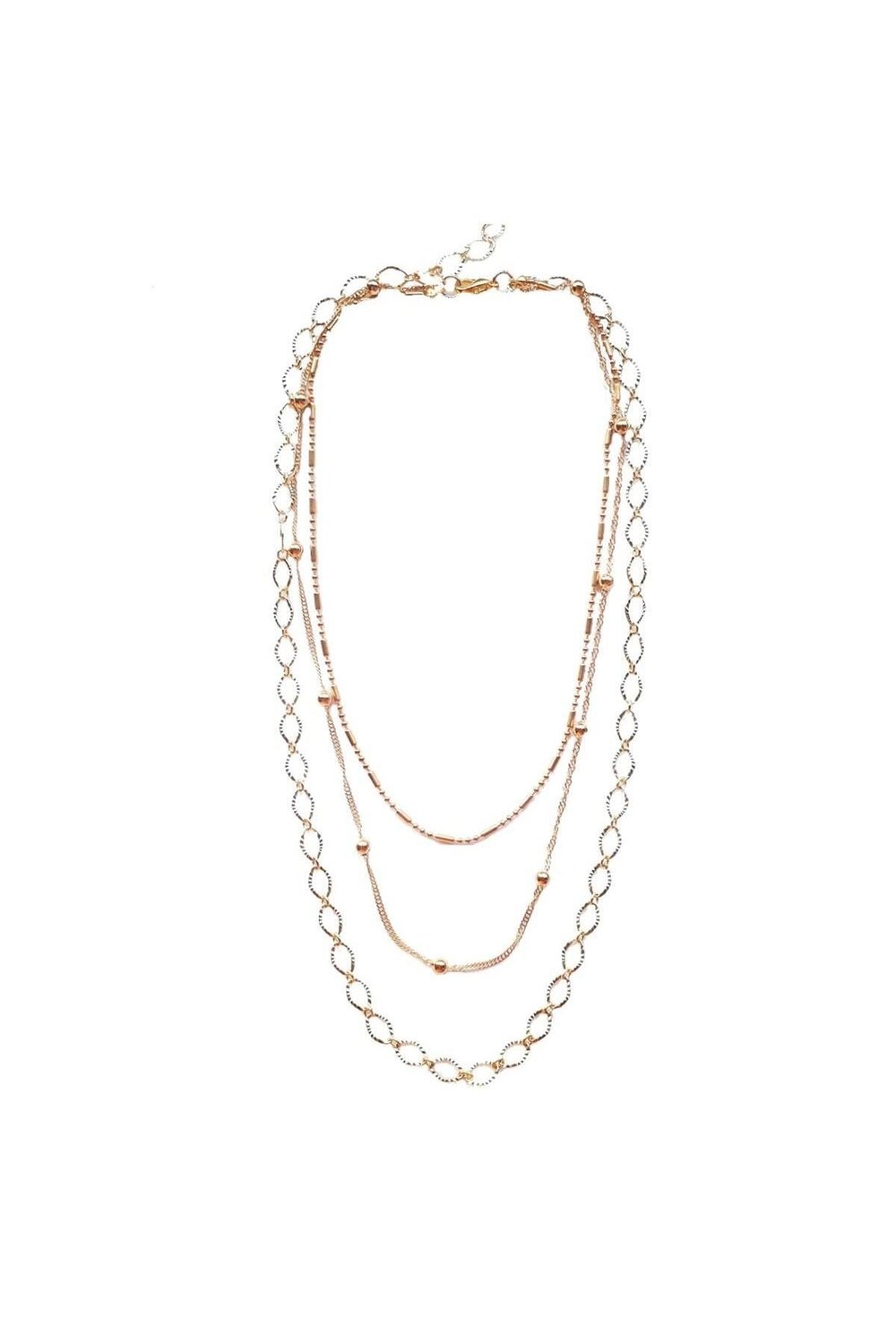 Altın Kaplam Kadın Choker Çoklu Zincir Kolye