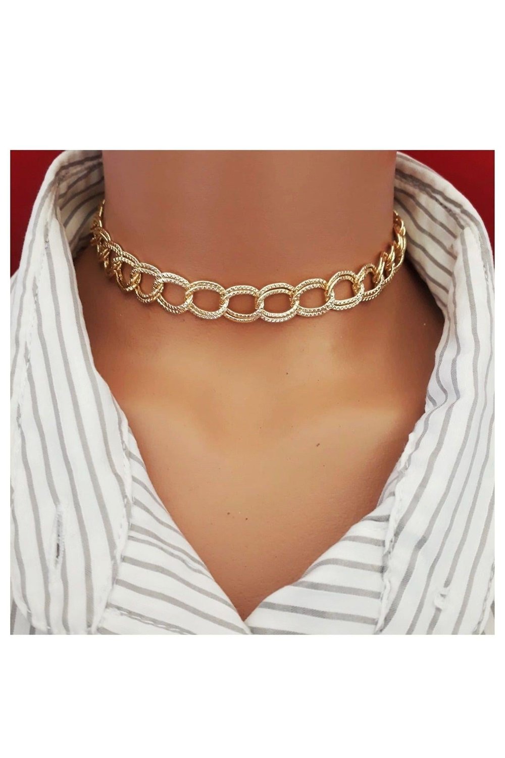 Altın Kaplama Uzay Yolu Kadın Choker Kolye