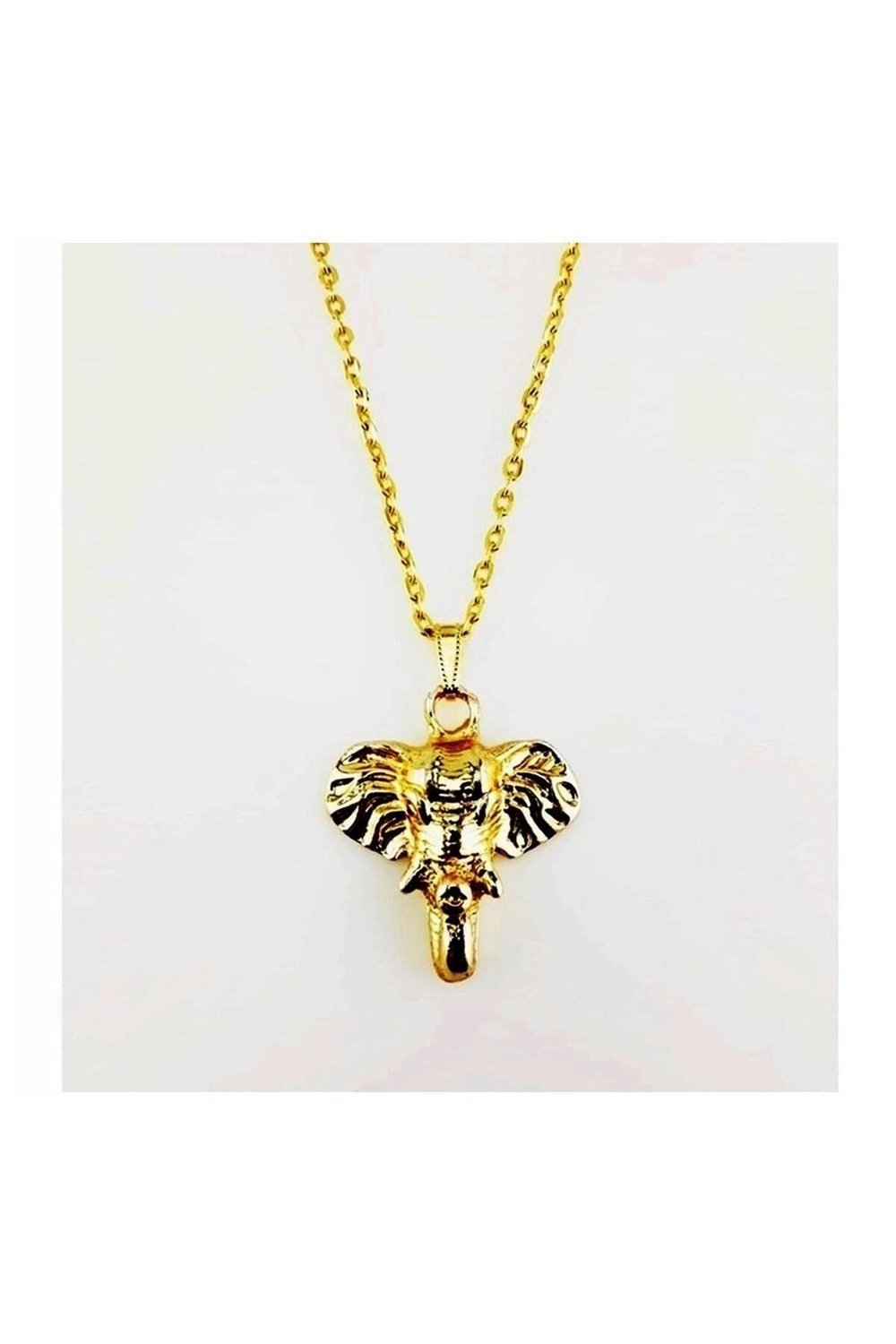Gold Renk Fil - Şans -Uğur - Kolye