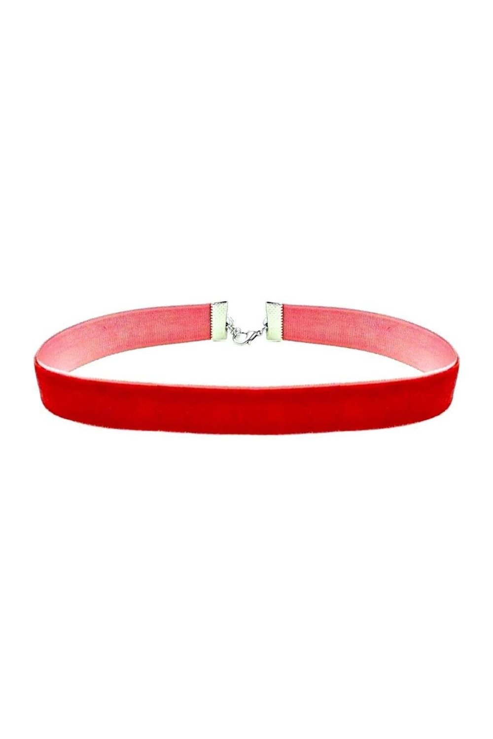 Kırmızı Renk Kadife 1.5 cm Kadın Choker Kolye
