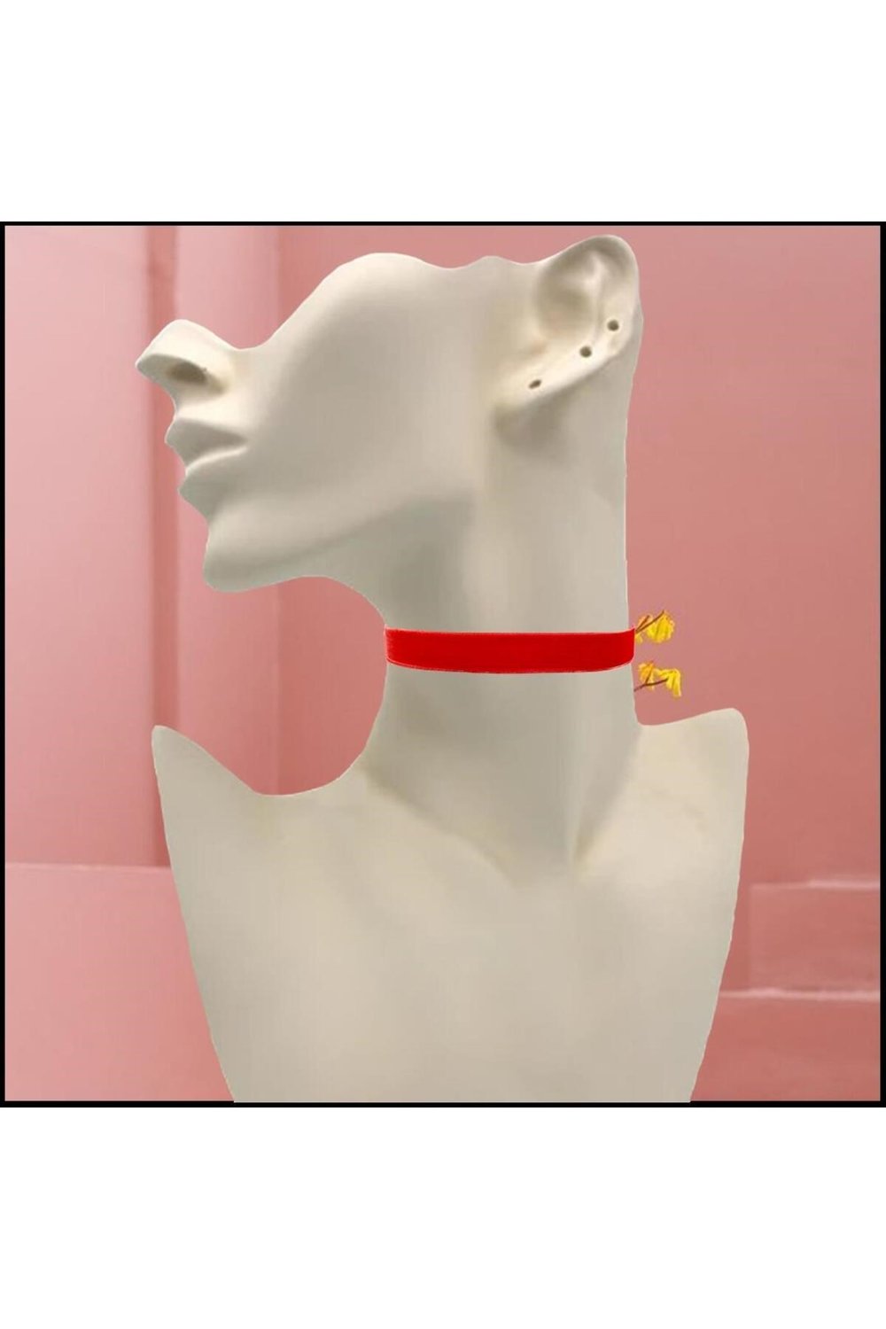 Kırmızı Renk Kadın Kadife Choker Kolye