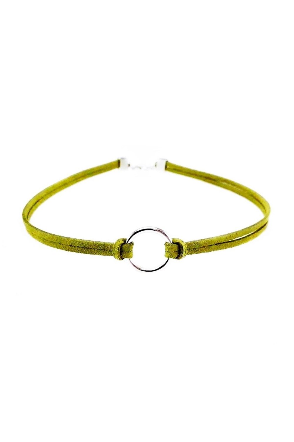 Nefti Yeşil Kadın Süet Round Choker