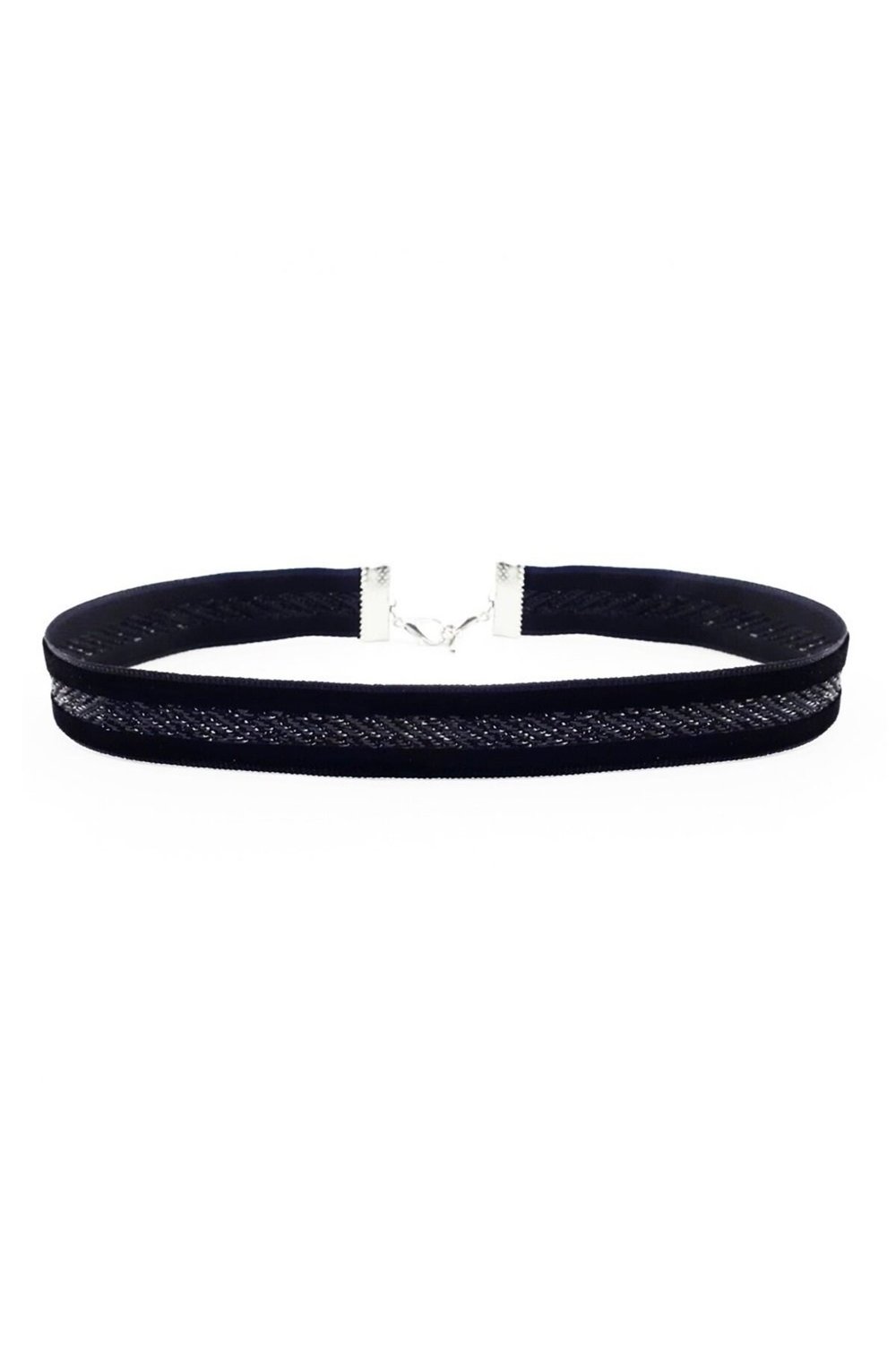 Simli Siyah Kadın Choker