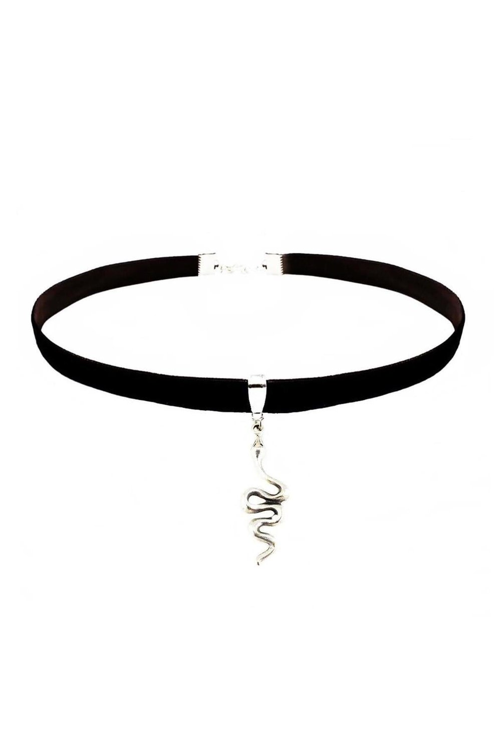 Siyah Kadife Kadın Yılan Choker Kolye
