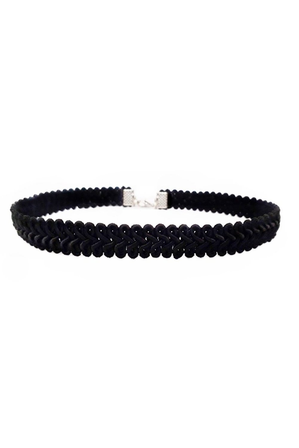 Siyah Örme Kadın Choker Kolye