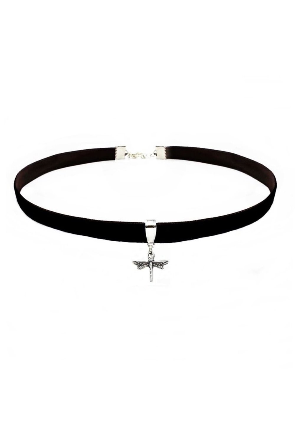 Siyah Renk Kadife Kadın Yusufcuk Choker Kolye