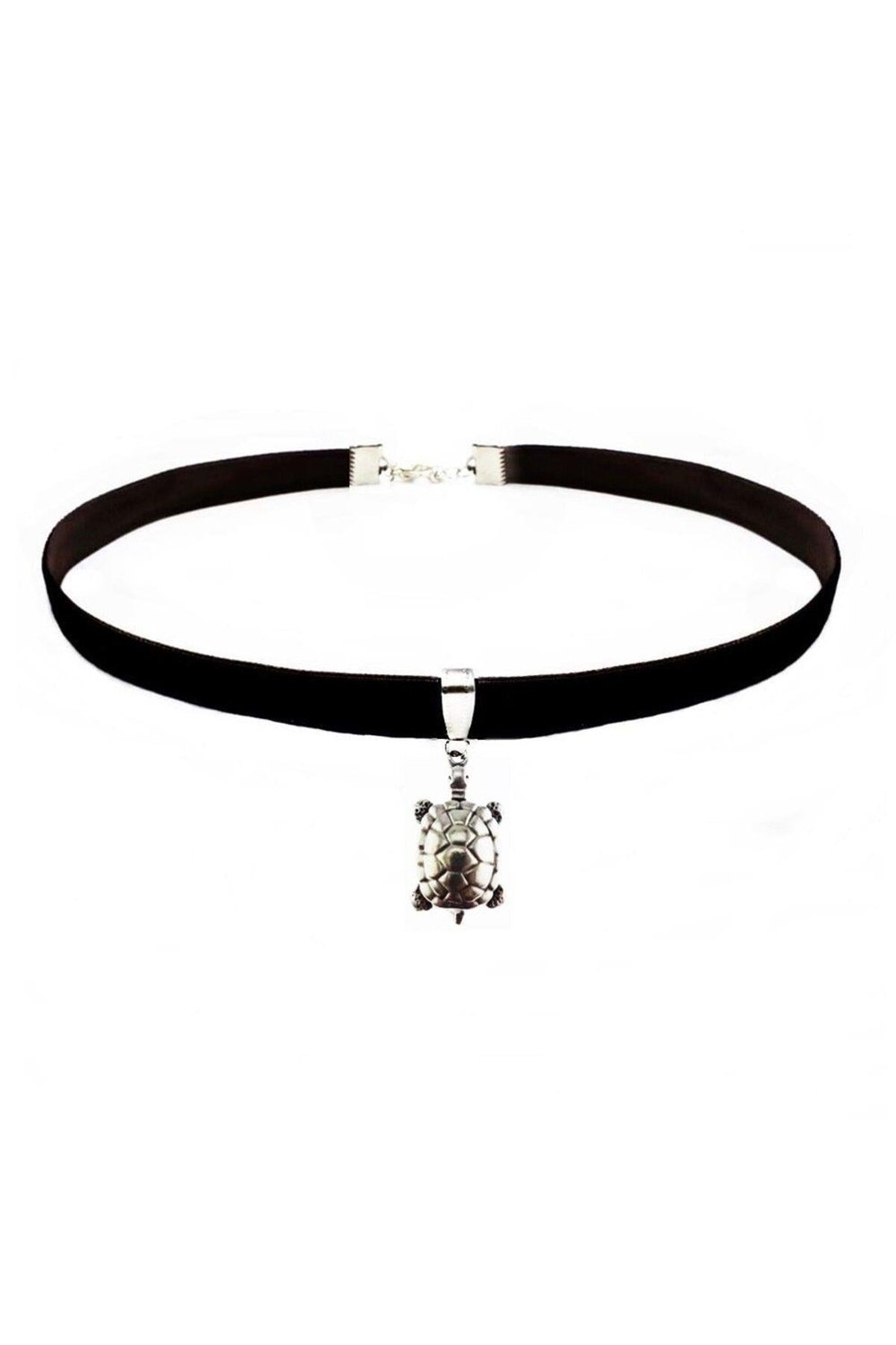 Siyah Renk Kadife Kaplumbağa Choker