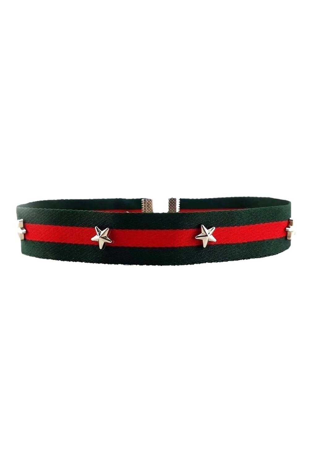 Yeşil & Kırmızı Renk Şeritli Yıldız Choker Kolye