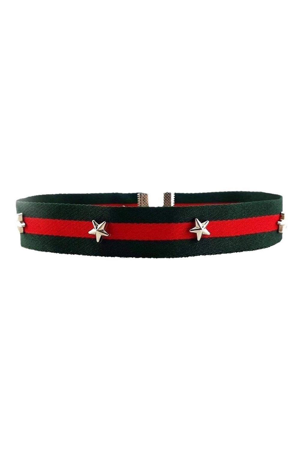 Yeşil & Kırmızı Renk Şeritli Yıldız Choker Kolye