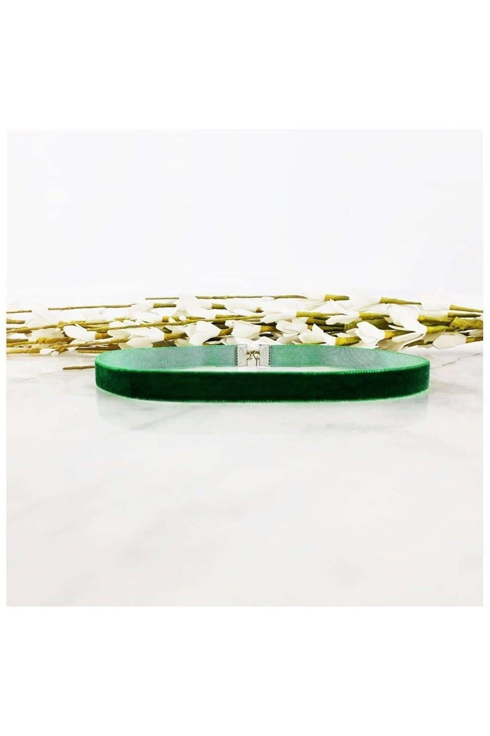 Yeşil Renk Kadife Choker Kadın Kolye