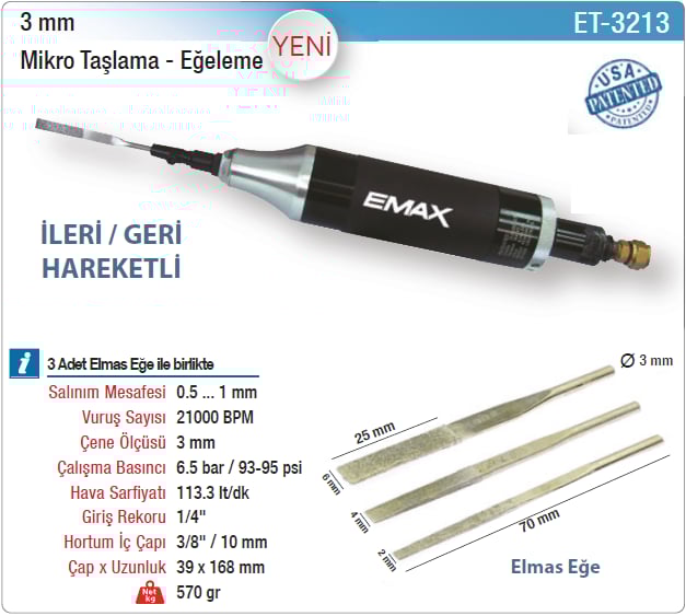 Emax 3Mm Mikro Taşlama-Eğeleme