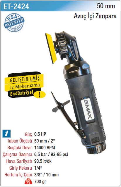 Emax 50Mm Avuç İçi Zımpara