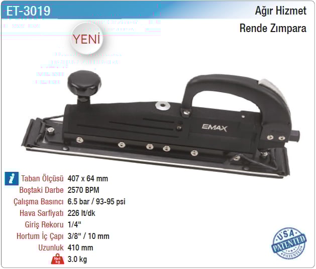 Emax Ağır Hizmet Rende Zımpara