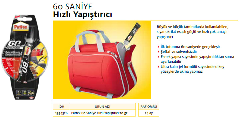 Pattex Pattex 60 Second Üniversal Yapıştırıcı 20G