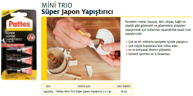 Pattex Süper Mini Trio 3X1 G Blister