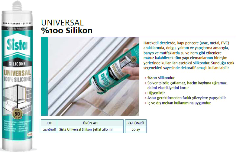 Sista Universal Silikon Şeffaf 280Ml