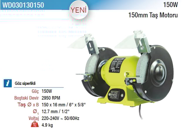 Vıdo 150W 150Mm Taş Motoru