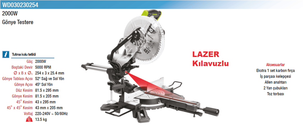 Vıdo 2000W Gönye Testere