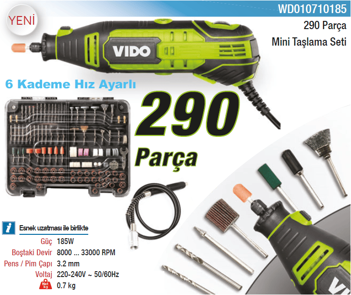 Vıdo 290 Parça Mini Taşlama Seti