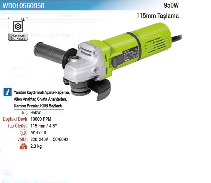 Vıdo 950W 115Mm Taşlama