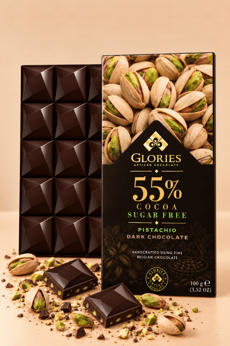 Antep Fıstıklı Şekersiz Bitter Çikolata 100 g