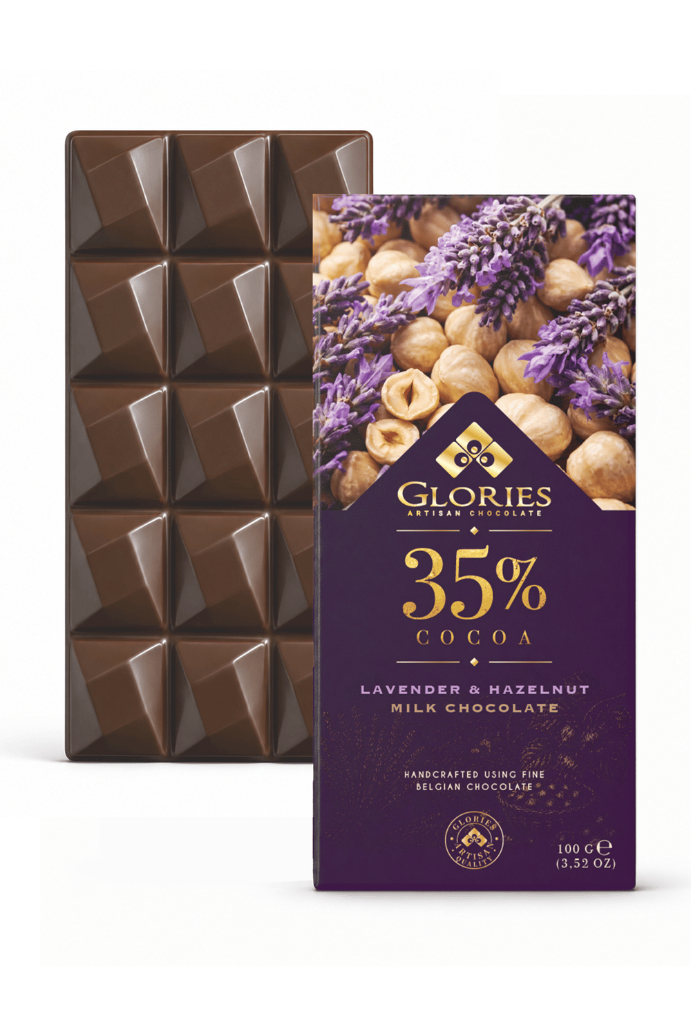 Lavantalı Aromalı ve Fındıklı Sütlü Çikolata 100 g