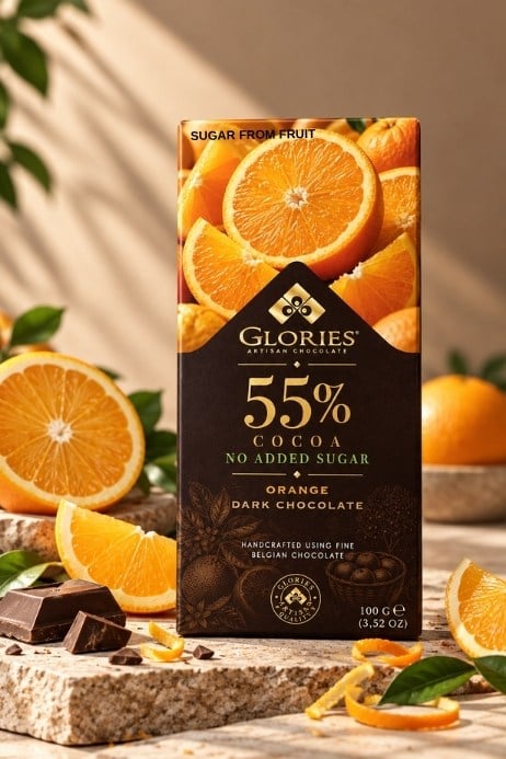 Portakallı Şeker İlavesiz Bitter Çikolata 100 g