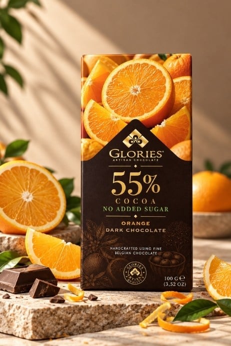 Portakallı Şeker İlavesiz Bitter Çikolata 100 g