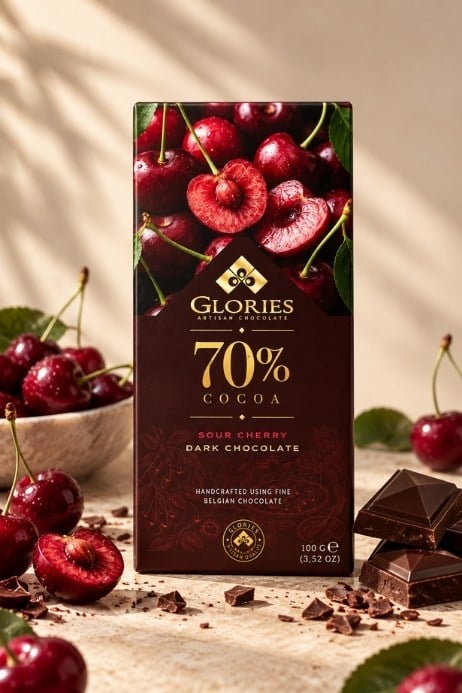 Vişneli %70 Bitter Çikolata  100 g
