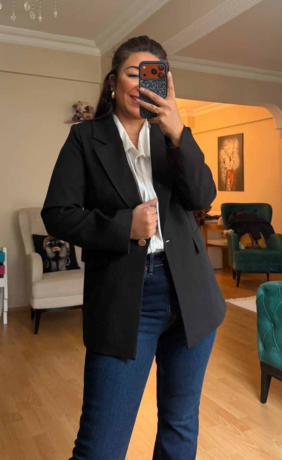 Siyah Astarlı Blazer Ceket